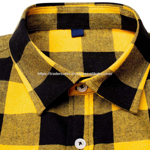 เสื้อเชิ้ตผ้าสักหลาดลายสก็อตแขนยาวสำหรับผู้ชายโอเวอร์ไซส์ผ้าสักหลาดกระดุมแบบลำลองผ้าฝ้ายออกแบบได้ตามต้องการ - Product Image 3