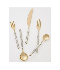 Ensemble de couverts en acier inoxydable avec poignée en aluminium doré Ensemble de couverts de cuisine couleur argent et or - Product Image 3