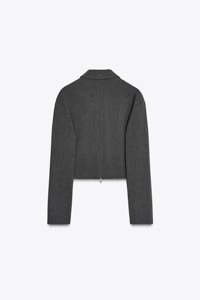 แจ็คเก็ตครอปซิปเต็มสำหรับผู้หญิงเสื้อครอปแบบพรีเมี่ยมปรับแต่งได้ - Product Image 3