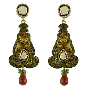 Boucles d'oreilles pendantes en or plaqué or pour femmes, bijoux fantaisie tendance - Product Image 1