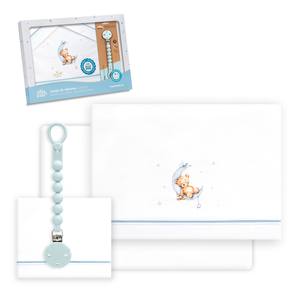 ชุดเครื่องนอนเด็กอ่อน Oso-Luna รุ่น 3 ชิ้น พร้อมที่เก็บจุกนมหลอก ผ้าปูที่นอนเด็ก 100% ผ้าฝ้าย ลายตัวการ์ตูนทอ - Product Image 1