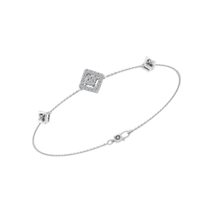 Elégant bracelet en diamant cultivé en laboratoire platine 950 certifié IGI Design carré géométrique classique Maillon de chaîne fin or rose OEM ODM - Product Image 1