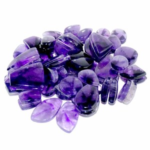 Paire de cabochons en améthyste naturelle de haute qualité, 100 % naturelle, couleur personnalisable, tailles variées pour la fabrication de bijoux - Product Image 1
