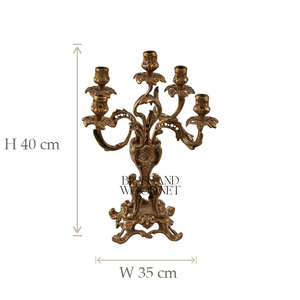 antique brass <b>vintage</b> <b>clock</b> set with ornate candelabras handcrafted luxury decorative centerpiece classic design - Product Image 6