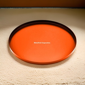 Cubiertos decorativos rojos personalizados, bandeja de Metal multiusos para Hotel, restaurante, baño, tocador, almacenamiento, bandejas redondas de regalo - Product Image 6