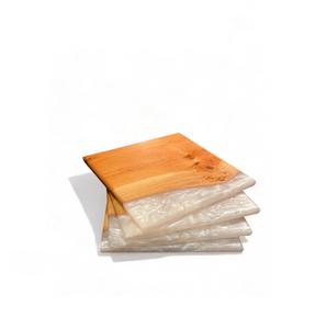 Dessous de verre en bois et résine Forme carrée Dessous de verre en résine époxy de couleur bleue au meilleur prix - Product Image 2