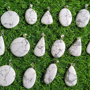จี้พลอย Howlite สีขาวเกรด Top คุณภาพสูงสุดเลือกจี้พลอย Howlite สําหรับเครื่องประดับ - Product Image 1
