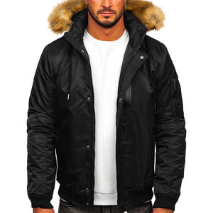 Vestes bouffantes rembourrées avec fermeture éclair de haute qualité pour hommes et femmes conception OEM vente en gros de veste bouffante pour hommes avec capuche en fourrure OEM - Product Image 1