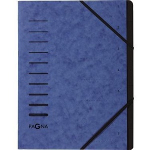 PAGNA Blue Pressed Chipboard Filing <b>Folder</b> for DIN <b>A4</b> 7-Compartment Color Block (Black) - Product Image 1