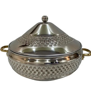 Juego de 2 ollas en forma de cúpula en latón pulido, cazuelas modernas para calentar alimentos para experiencias gastronómicas elegantes - Product Image 3