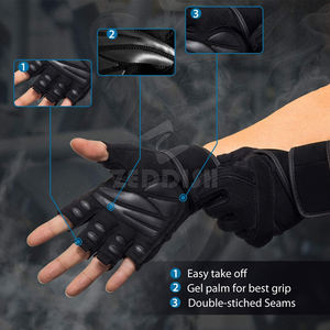 Sports <b>Fitness</b> Leather Weightlifting Gloves Wrist Support 2-Piece Lightweight Breathable Customizable Gym Training - Product Image 3