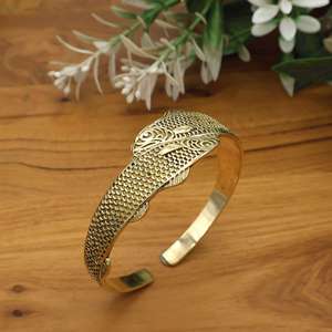 Fish Design Bangle Set for Women Bohemian Statement Cuff <b>Bracelets</b> Ocean Inspired Adjustable Antique Silver golden. - Product Image 1