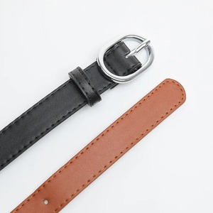 เข็มขัดแฟชั่นใหม่สำหรับผู้หญิงหนัง PU อเนกประสงค์เข็มขัดโลหะรูปไข่หัวเข็มขัดกางเกงยีนส์สไตล์ลำลองอุปกรณ์เสื้อผ้า - Product Image 4