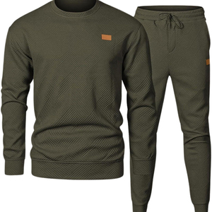 Conjunto Deportivo de Dos Piezas para Hombre, Jersey de Jacquard de Punto, Calidad Premium, Elegante, Cómodo, Ropa Urbana de Moda - Product Image 4
