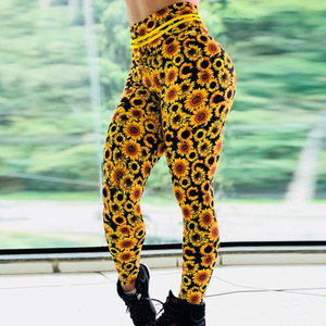 Fabricación Fitness cintura alta compresión estiramiento gimnasio deportes sublimación impresión apretado mujeres para mallas EE. UU. tamaño logotipo personalizado - Product Image 1