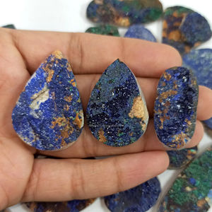 Azurite naturelle Druzy Cabochon de pierres précieuses en vrac poli à la main pierres semi-précieuses en vrac approvisionnement en gros - Product Image 1