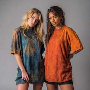 T-shirt à manches courtes pour femme, ample, délavé à l'acide, éco-responsable, style décontracté, épaules tombantes, été - Product Image 6