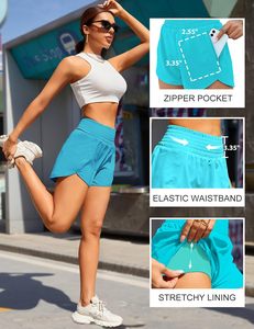 Breathable Athletic Shorts Waterproof Gym & Workout Elastic Waist with Pockets for Running Sports <b>women</b> yoga shorts - Product Image 4
