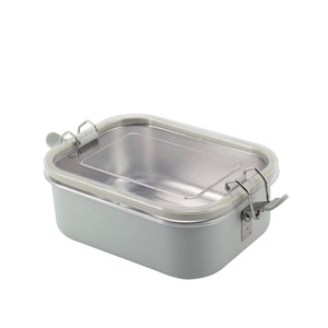 Stainless Steel <b>Lunch</b> <b>Box</b> With <b>Metal</b> Clip Latch Leakproof Bento Food Container Custom Logo - Product Image 1