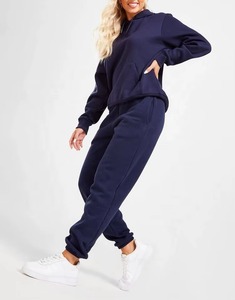Conjunto de sudadera con capucha y pantalones de chándal de gran tamaño para mujer, chándal de lana de invierno personalizado unisex - Product Image 2