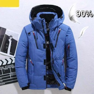 Parkas acolchadas de invierno a prueba de viento para hombre, chaqueta de plumón de pato blanco 90% para hombre, abrigo de nieve acolchado grueso y cálido de lujo con capucha - Product Image 1