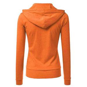 แจ็คเก็ตขนแกะมีฮู้ดสำหรับผู้หญิง, แจ็คเก็ตขนแกะอบอุ่นมีซิปสีทึบสำหรับใส่ในฤดูหนาว - Product Image 6