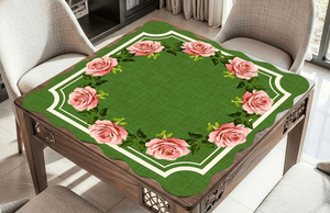 Pembe Gül Çelengi Mahjong Matı 80x80cm 3mm Kauçuk Destekli Taraklı Dikişli Kenar - Product Image 3