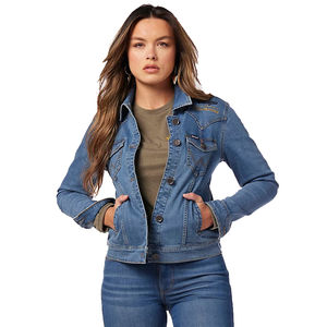 Chaqueta Vaquera de Algodón para Mujer, Forro de Poliéster, Color Sólido, Tejido de Punto Moderno, Transpirable, Venta al por Mayor, MOQ Bajo, Temporada de Invierno, Personalizable - Product Image 4