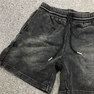 Short délavé à l'acide avec cordon de serrage pour hommes, en coton, vintage, imprimé bouffant, personnalisé, lourd, 300 +, GSM, 2025 - Product Image 4
