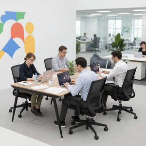 Table de salle à manger moderne minimaliste pour 4 personnes, 240x120cm, plateau en contreplaqué avec pieds en fer HBCO027 - Product Image 2