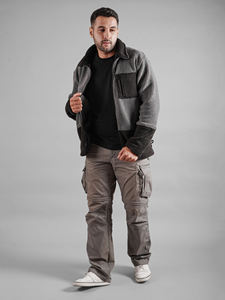 Venta caliente de los hombres de invierno Sherpa prendas de vestir exteriores de alta calidad de lana Polar chaqueta bordada Logo cálido espesar cierre de cremallera - Product Image 2