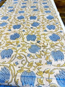 Nappe de table en coton imprimé à la main de luxe de haute qualité, à motifs floraux indiens, pour la décoration de la salle à manger et de Thanksgiving - Product Image 6