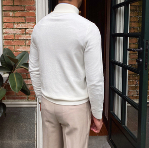 Hommes de grande taille de logo personnalisé coupe ajustée confortable doux couleur unie à manches longues polaire chaude - Product Image 2