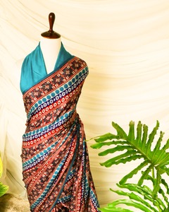 Hot Bán Mới Nhất Thiết Kế Phụ Nữ Voan In Saree Với Nặng Thêu Làm Việc Thoải Mái Vải Saree Từ Ấn Độ - Product Image 2