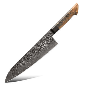 Cuchillo de chef Gyuto de 9 pulgadas con mango de madera de Damasco, cuchillo profesional de chef, acero Damasco VG10, cuchillos japoneses - Product Image 1