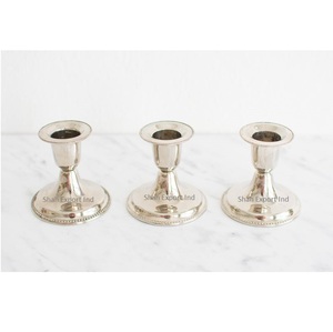 Christmas Decorative Metal Taper <b>Candle</b> <b>Holder</b> for Home Tabletop Lighting Decoration <b>Silver</b> Finished <b>Candle</b> Taper - Product Image 2