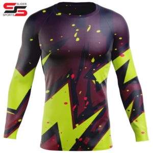 Camisetas de gimnasio de manga larga con logotipo personalizado para adultos BJJ Rash Guard MMA Sublimated OEM Baselayer Guard para hombres - Product Image 6