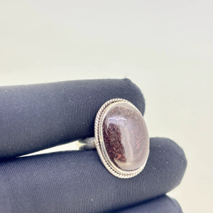 Bague classique en pierre précieuse d'os de dinosaure, argent sterling 925, cabochon de forme octogonale, toutes tailles disponibles, fabrication artisanale, vente en gros - Product Image 1