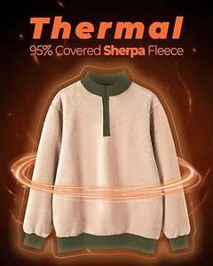 Top Quality Long Sleeve Sweatshirts Thermal Stand Collar <b>Quarter</b> Button Up Pullover Sweatshirt - Product Image 2