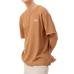T-shirt à manches courtes pour homme, personnalisé, tricoté, 100 % coton, respirant, anti-boulochage, séchage rapide, écologique, vierge, OEM - Product Image 2