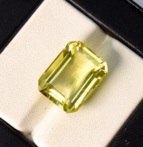 Cuarzo Limón Natural, Corte Esmeralda Octogonal, 16X12 mm, 12.45 ct, Gema Suelta - Product Image 2