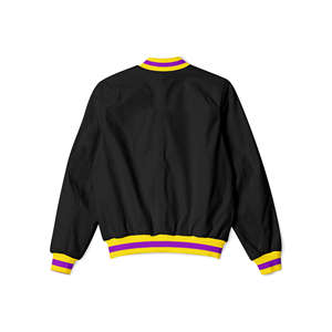 Blouson de bombardier en polyester noir Offre Spéciale avec logo personnalisé coupe-vent pour l'hiver options de taille plus - Product Image 4