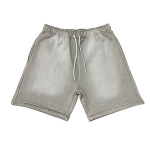 Shorts de sport décontractés unisexes, personnalisables, 100 % coton, couleur unie, avec logo, pour jogging, gym, extérieur, poches, coupe ample, anti-UV, cordon de serrage - Product Image 4