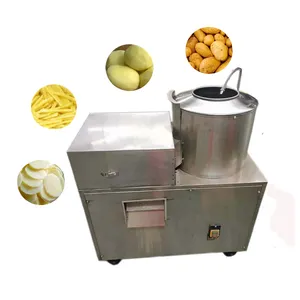 Automatic French Fries Batata Chips Peeler Slicer 200kg/hora batata máquina de lavar roupa Preço HJ-SPJX005