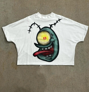 High Quality 100% Cotton Seamless T-shirt 280g Drop Shoulder Raw Hem Thick Collar Men <b>Tshirt</b> Oversized Boxy Fit t Shirt - Product Image 4