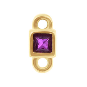 ตัวเชื่อมต่อเงินแท้ 925 ชุบโรเดียมและทอง ประดับด้วยพลอยรูปทรงสี่เหลี่ยมจัตุรัส คิวบิกเซอร์โคเนียสีแดง สำหรับทำเครื่องประดับงานแต่งงาน - Product Image 4