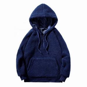 Wholesale Fluffy Fleece <b>Hoodies</b> Custom Pocket Oversize Winter Thick Warm Solid <b>Sherpa</b> <b>Hoodies</b> for Unisex - Product Image 3