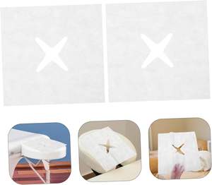 50 fundas de almohada de masaje cuadradas, fundas de reposacabezas desechables blancas - Product Image 2