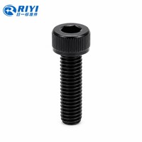 Vis à tête cylindrique moletée en acier inoxydable 304, oxyde noir, filetage métrique complet avec entraînement hexagonal Allen