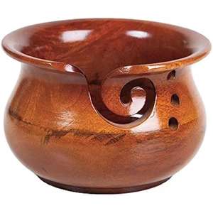 Tazón de hilo de madera de Mango Premium hecho a mano, soporte de almacenamiento de ganchillo tejido artesanal indio de alta calidad, costura - Product Image 2